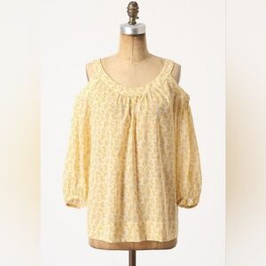 Anthropologie Meadow Rue Pyracantha Blouse Sheer Cotton Cold Shoulder Top Size 2